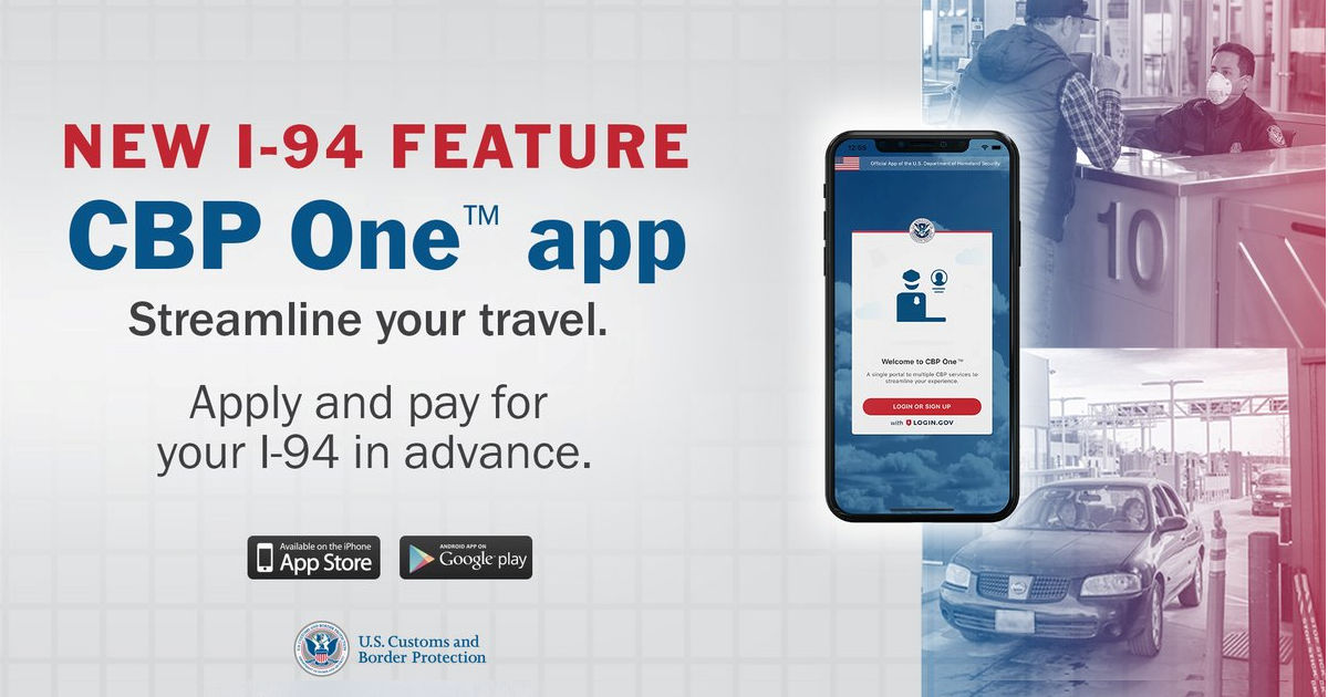 New I-94 Features on CBP One App