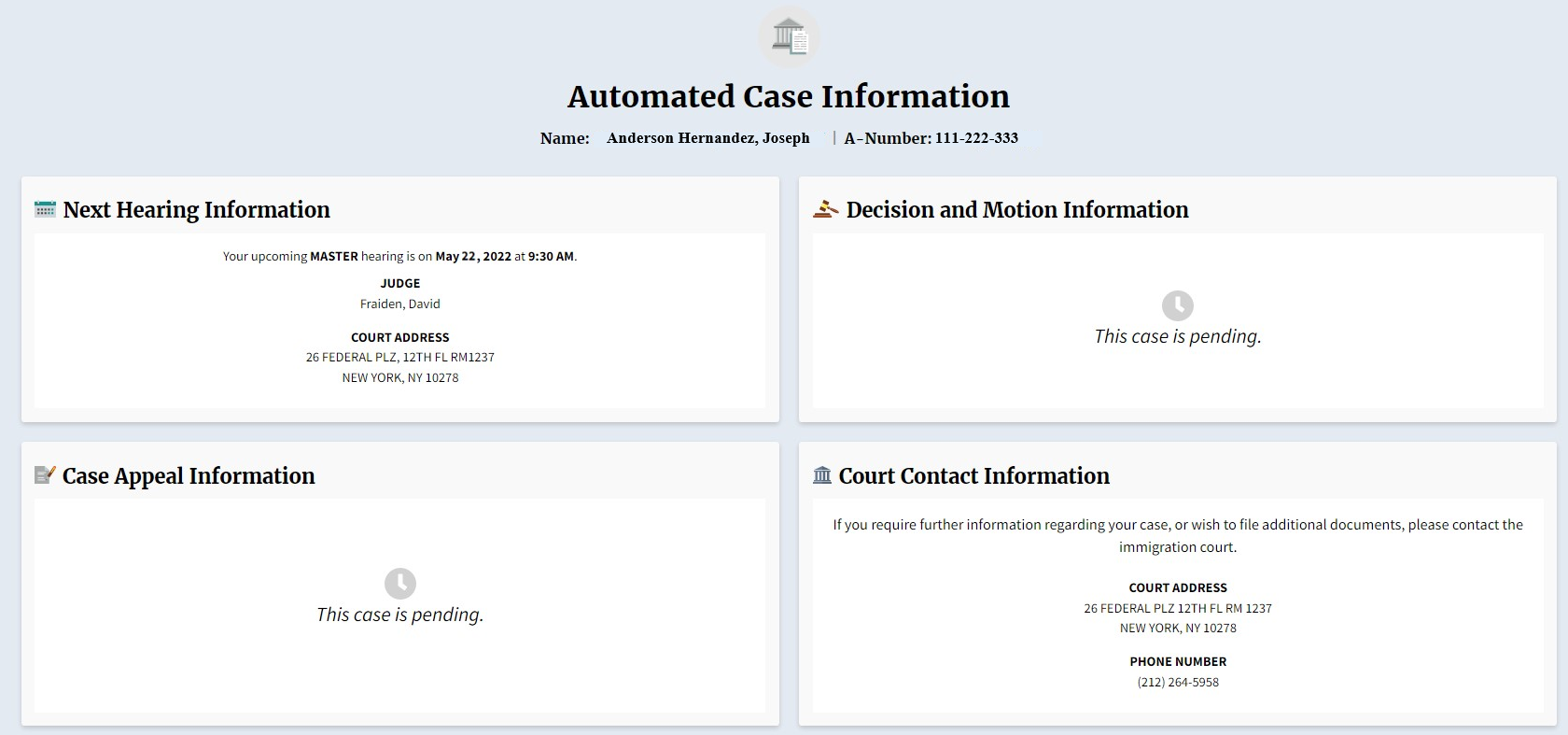 Obtaining Your Immigration Case Information